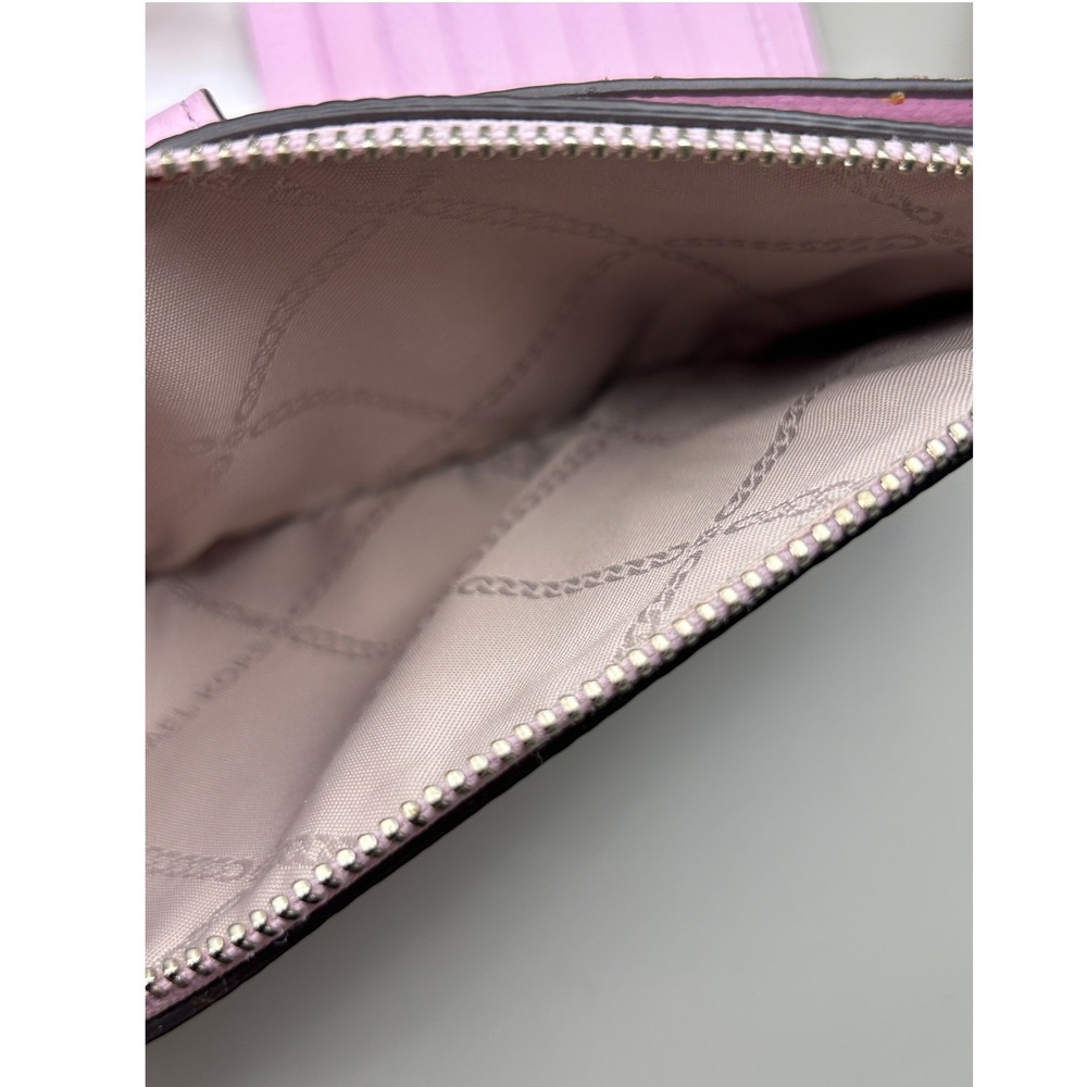 MICHAEL Michael Kors Adele Double-Zip Pebble Leather Phone Wristlet Lilac Pink - Picture 11 of 14